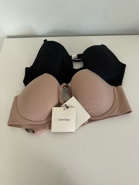 Calvin Klein Perfectly Fit 2x 34B Nude & Black Lightly Lined Full Coverage
